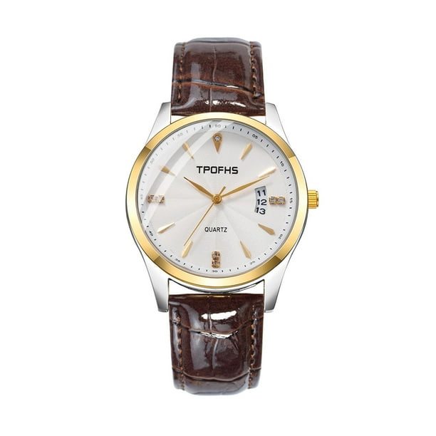 Reloj de hombre corrugado con diamantes de imitación y correa de calendario resistente al agua TPOFHS Wmkox8yii gfajkfgbkjabf237