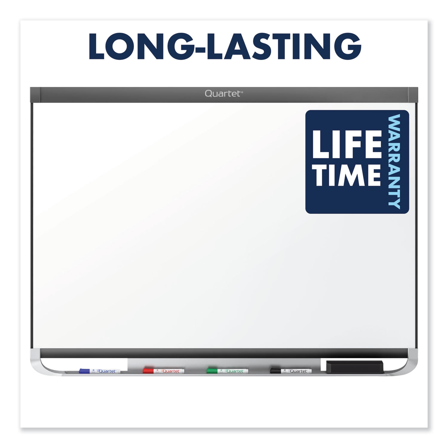 Quartet Prestige 2 DuraMax Porcelain Magnetic Whiteboard, 8' x 4', Graphite Finish Frame
