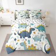 thumbnail image 2 of Castle Fairy Cartoon Dinosaurs Bedding Comforter Set 7-Piece for Boys Girls,Cute Animal King Bedding Sets,Kawaii Jungle Wildlife Dino Ultra Soft Bed Sheets,Breathable Home Decor,Reversible, 2 of 8