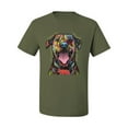 thumbnail image 3 of My Favorite Breed is The One In Need | Colorful Labrador Dog | Dean Russo Art Animal Lover Men's T-Shirt, Military Green, 4XL, 3 of 5