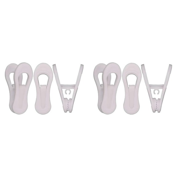 Mfigree 60PCS White Hanger Clips, Multi-Purpose Plastic Hangers Clips Perfect for Plastic Clothes Hangers, Clothes Pins Finger Clip for Skirt Pants Hangers