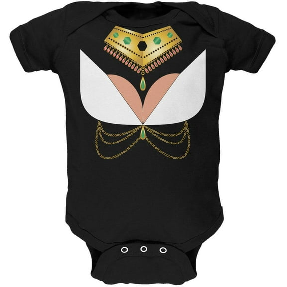 Halloween Cleopatra Costume Egyptian Woman Soft Baby One Piece Black 18-24 M