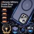 thumbnail image 4 of Funda magnética para iPhone 12 Pro Max [Compatible con Magsafe] [Protección contra caídas de grado militar] Funda protectora translúcida mate delgada a prueba de golpes para iPhone 12 Pro Max, azul, 4 of 8