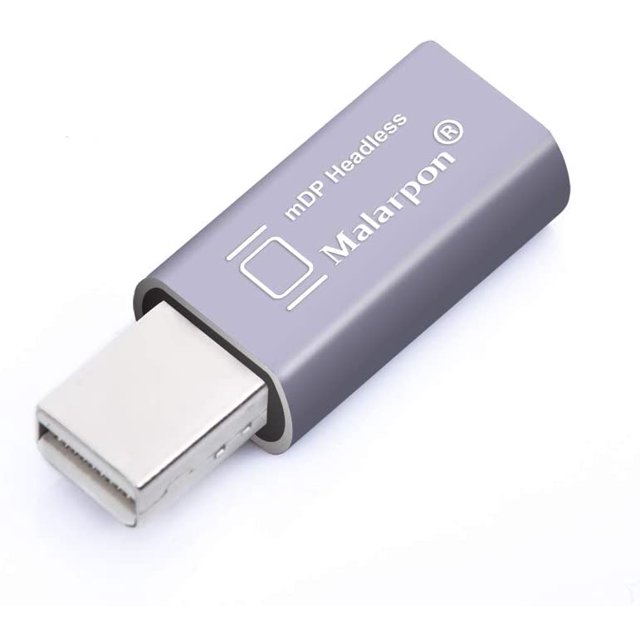 Mini DispalyPort Headless Ghost Display Emulator with Blue Light for PC 4K Mini DP Dummy Plug (fit Headless