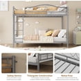 thumbnail image 4 of Ourlova Twin Over Twin Metal Bunk Bed with Ladder and Guardrails- Heavy Duty- 400 Lbs Capacity- No Box Spring Needed- Easy Assembly- Grey - Durable Bunk Bed Frame, 4 of 7