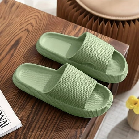 

Pillow Slippers for Women and Men House Slides Shower Sandals Comfy Cushioned Thick Sole Slides Non-Slip Bathroom Shower Sandals Soft Thick Sole Indoor and Outdoor Slides