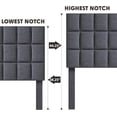 thumbnail image 6 of King Size Square Tufted Linen Headboard Only, Upholstered Fabric Bed Headboard with Adjustable Height 44-52 Inches, Grey, 6 of 7