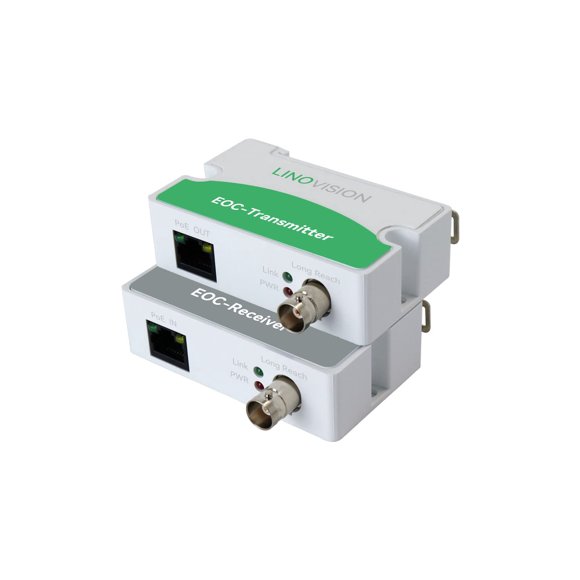 &atilde;Upgraded&atilde;LINOVISION POE Over Coax EOC Converter IP Over Coax Max 3000ft Power and Data Transmission Over Regular RG59 Coaxial
