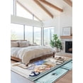 thumbnail image 2 of Vintage Lighthouse Area Rug for Bedroom 4x6 Ft Anchor Book Map Hydrangea Starfish Shell Super Soft fuzzy Throw Rug Non-Slip Fluffy Plush Indoor Floor Carpet for Living Room Nursery Home Decor, 2 of 8
