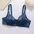 thumbnail image 3 of ATOYSOY 3 Pack Lace Bras for Women Push Up Sheer Underwear Unlined Bras Support Womens Bra for Everyday Underwear (Blue,38), 3 of 4