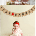 thumbnail image 2 of Wedding Banner-Just Married Banner Burlap Heart Patterns Romantic Wedding Decoration, 2 of 6