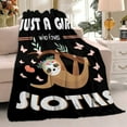 thumbnail image 5 of Sloth Blanket Just Girl Loves Sloths Blanket Soft Blankets and Throws Flannel Cozy Lightweight Quilt Gift Perfect for Bed Sofa Couch-40 x30 Extra Small for Pets Toddler, 5 of 6