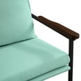 thumbnail image 5 of MERITLIFE Modern Accent Chair,Linen Fabric Armchairs with Metal Frame,Solid Wood Armrest, Foam Upholstery and Cotton Cushion,Blue, 5 of 12