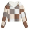 thumbnail image 3 of Girls Crop Sweatshirts Casual Tops Kids Long Sleeve Plaid Pullover Cute Fall Winter Fashion Shirts For Teen Girl Plaid Color Block Sweatshirts Hoodies for Girls 14-16 Juniors, 3 of 3