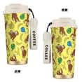 thumbnail image 3 of 500ml Leak Proof Reusable Vacuum Insulated Mug George Cute 316 Stainless Steel Coffee Cup White Tumbler, 3 of 5