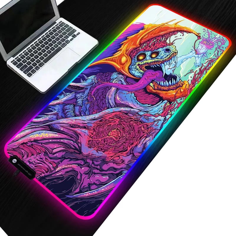 Extra Large Soft LED Extended Mouse pad Mouse Mat for Gamer Office & Home RGB Extended Gaming Mouse Pad World Map 11 Lighting Modes Non-Slip Rubber Base Computer Keyboard Pad Mat,31.5X11.8 in