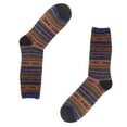 thumbnail image 2 of Men's Colorful Patterned Socks - Vintage Knitted Fashion Novelty Funky Crazy Designer Argyle Striped Dress Cotton Over the Calf Socks - Color 2 - Size Small - 1 Pair, 2 of 7