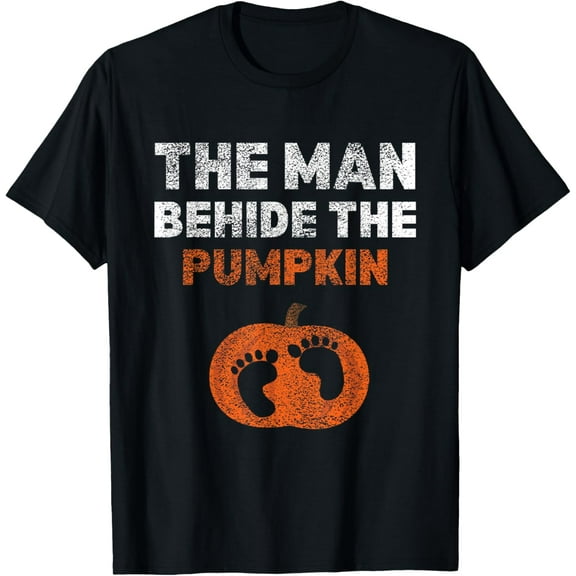 Pregnant Halloween Costume The Man Behind The Pumpkin T-Shirt