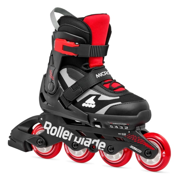 ROLLERBLADE Kids' Microblade Black/Red Skates, Size: 2-5 (86B0751530ND01-2-5)