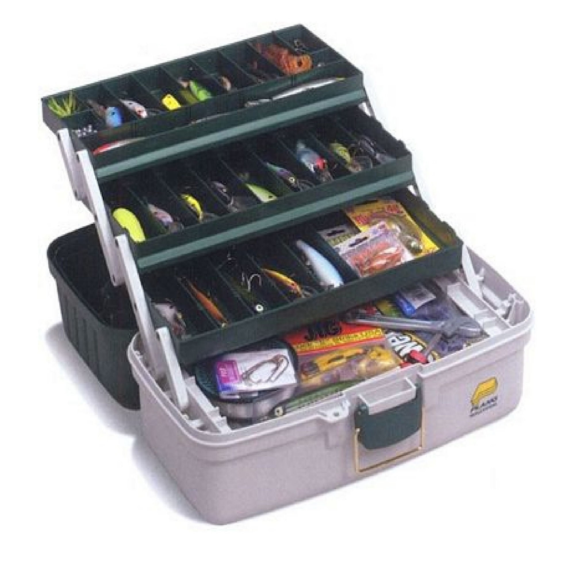 Plano Molding Co 620304 3 Tray Green & White Tackle Box 