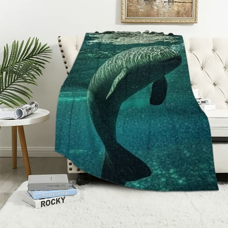 BCIIG Manta Ray Theme Warm Lightweight Blanket Soft Fleece Throw Blanket for All Seasons, Living Room Sofa Decor - Cow Gifts, Multiple Sizes 40x50in