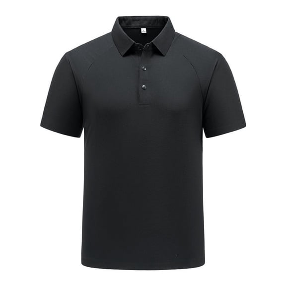 hoksml Men's Cooling Quick Dry Mesh Short Sleeve Collared Shirt 3 Button Placket Raglan Sleeve Breathable Golf Top for Business Daily Outdoor Travel