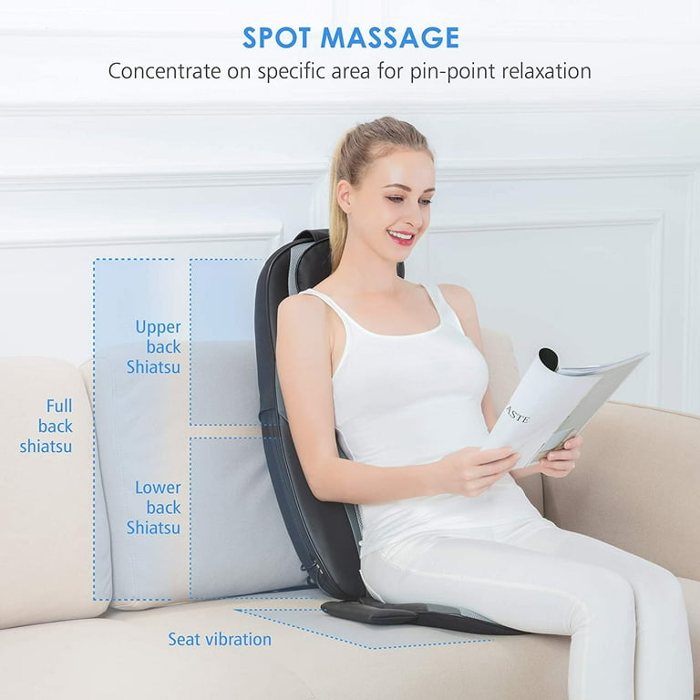 Conair Heat Massaging Seat Cushion for Home/Office, Upper and Lower Back  Massage with Heat Control