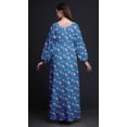 thumbnail image 3 of Bimba Polyester Georgette Leaves & Ranunculus Floral Print Womenâ€™s Long Elastic Waist Casual Summer MaxiÂ&nbsp;Dress-XX-Large, 3 of 5