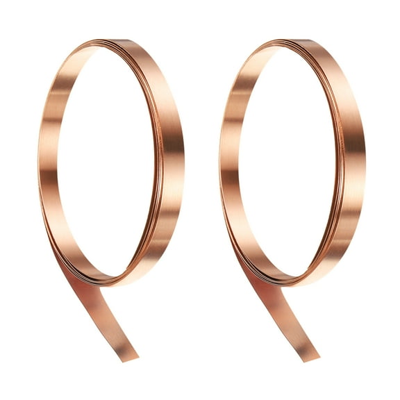 Uxcell 2pcs Copper Sheet Roll 0.1mm Thick Copper Flashing Strip (0.2" Width x 3.28ft)