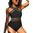 thumbnail image 3 of Hilor Womens One Piece Regular Swimsuits Front Crossover Bathing Suits Hollow Swimwear Monokinis, 3 of 9