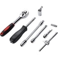 thumbnail image 3 of HAHADAXA 46 Pcs 1/4” Drive Socket Ratchet Wrench Set with Storage Case, Includes Metric Bit Socket Set and Extension Bar for Auto Repair and Home Maintenance, 3 of 7