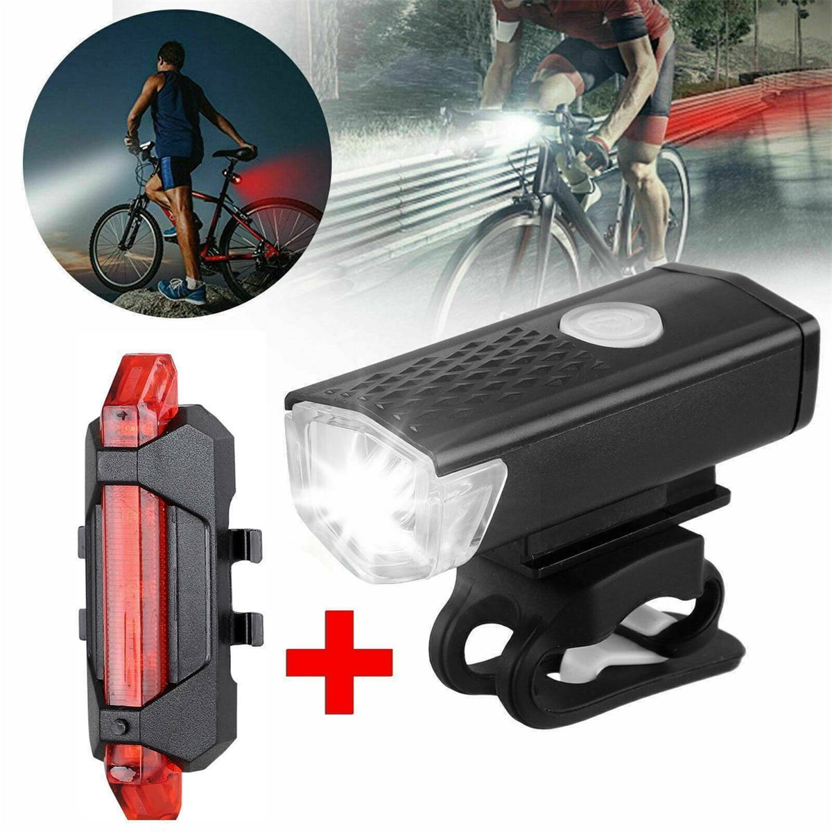MTB Bike Front Lights USB LED Rechargeable Waterproof Mountain Bike