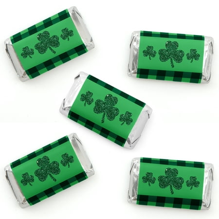 St. Patrick's Day - Mini Candy Bar Wrapper Stickers - Saint Patty's Day Party Small Favors - 40 Count