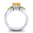 thumbnail image 4 of 2.50 T.C.W Round Cut Citrine & Peridot Gemstone Stylish Wedding Ring for Girls Solid 18K White Gold Size 9 by Diamond-Capitals, 4 of 8