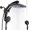 Matte Black, variant on Rain Shower with filtered Handheld High rainfall Shower Heads with Handheld Combo Adjustable - stand daul shower -in Docking and Power Jets-brush nickel