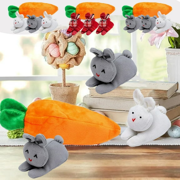 Nsxcdh Stylish Finds for Less Three Bunny Carrots Cute Rabbits Easter Bunny Gift Carrot Interesting Ornament Easter Holiday Decoration Holiday Gift