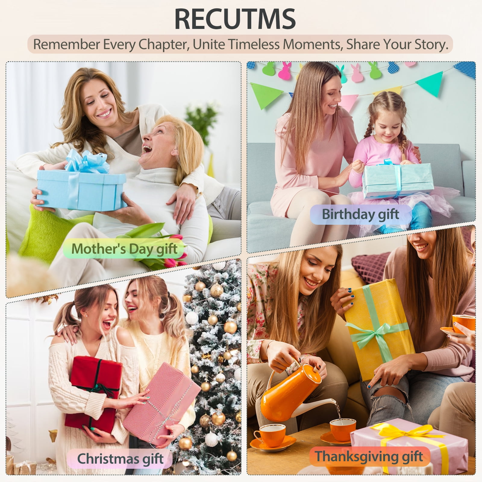 RECUTMS Photo Album Hold 4x6 200 Photos Thick Leather Cover Picture Album with 30 Writing Paper Scrapbook Memory Book Birthday Anniversary (Blue)