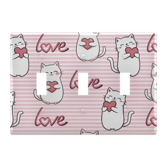 Light Switch Cover Cat Love Plates Faceplate Decorative Switch Plate for Bedroom Home Decor