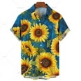 thumbnail image 3 of Camisas hawaianas para hombre, camisas con estampado de girasol en 3D para hombre, blusas de manga corta a la moda de talla grande, ropa para hombre, 3 of 5