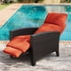 thumbnail image 4 of QinaQin Sillón reclinable de ratán para exterior con respaldo y reposapiés ajustables, mesa abatible y cojín para patio o jardín, 4 of 9