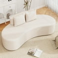 thumbnail image 4 of Costway 78.5" Sofa Couch Upholstered Curved Sofa with 2 Cozy Pillows Low Backrest Beige Beige, 4 of 10