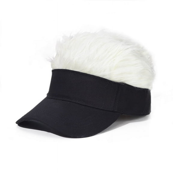 Namzi -a sun hat peak wig adjustable baseball cap (black   off-white)