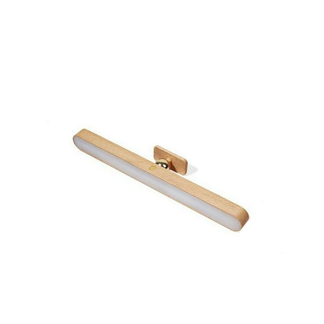 Vwrxbz LED Wall Light Wooden 360 Degree Rotatable Dimmable Touch Control USB Rechargeable for Bedroom Mirror