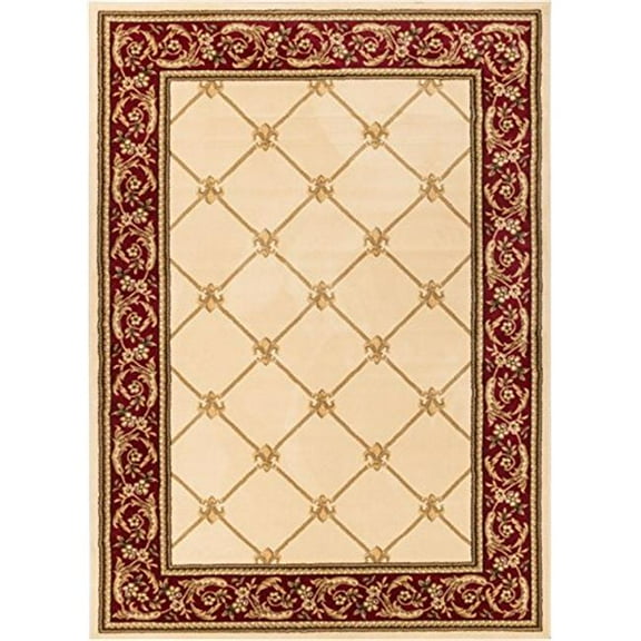 9 ft. 2 in. x 12 ft. 6 in. Timeless Fleur De Lis Area Rug - Ivory