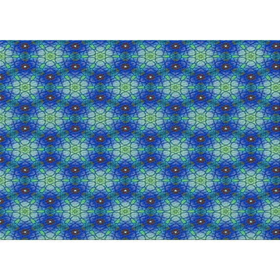 Ahgly Company Indoor Rectangle Patterned Blueberry Blue Area Rugs, 7' x 10'