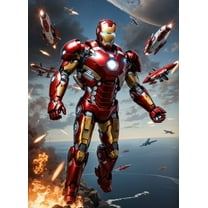 Diamond Painting Kits - Iron Man 5D Diamond Art for Adults Full Drill Round Crystal Pictures Home Wall Art (12" X 16")