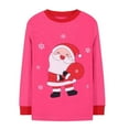 thumbnail image 4 of Staki Toddler Baby Girl Girl Christmas Outfit Print Long Sleeve Sweatshirt Newborn Infant Winter Clothes Christmas Outfits for Toddler Girls(Hot Pink,7-8 Years), 4 of 4