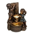 thumbnail image 3 of Boy and Girl Garden Statue Resin Pressure Water/ Bath/ Kissing/ Drinking Statue Flowerbed Outdoor Statue Ornaments for Home Yard Garden, 3 of 8