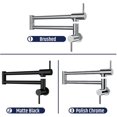 thumbnail image 6 of Razorri Pot Filler Faucet Wall Mounted - 360° Swivel, Double Joint Folding Swing Arms, Single Hole Kitchen Faucet - Stainless Steel, Brushed Finish, 6 of 8