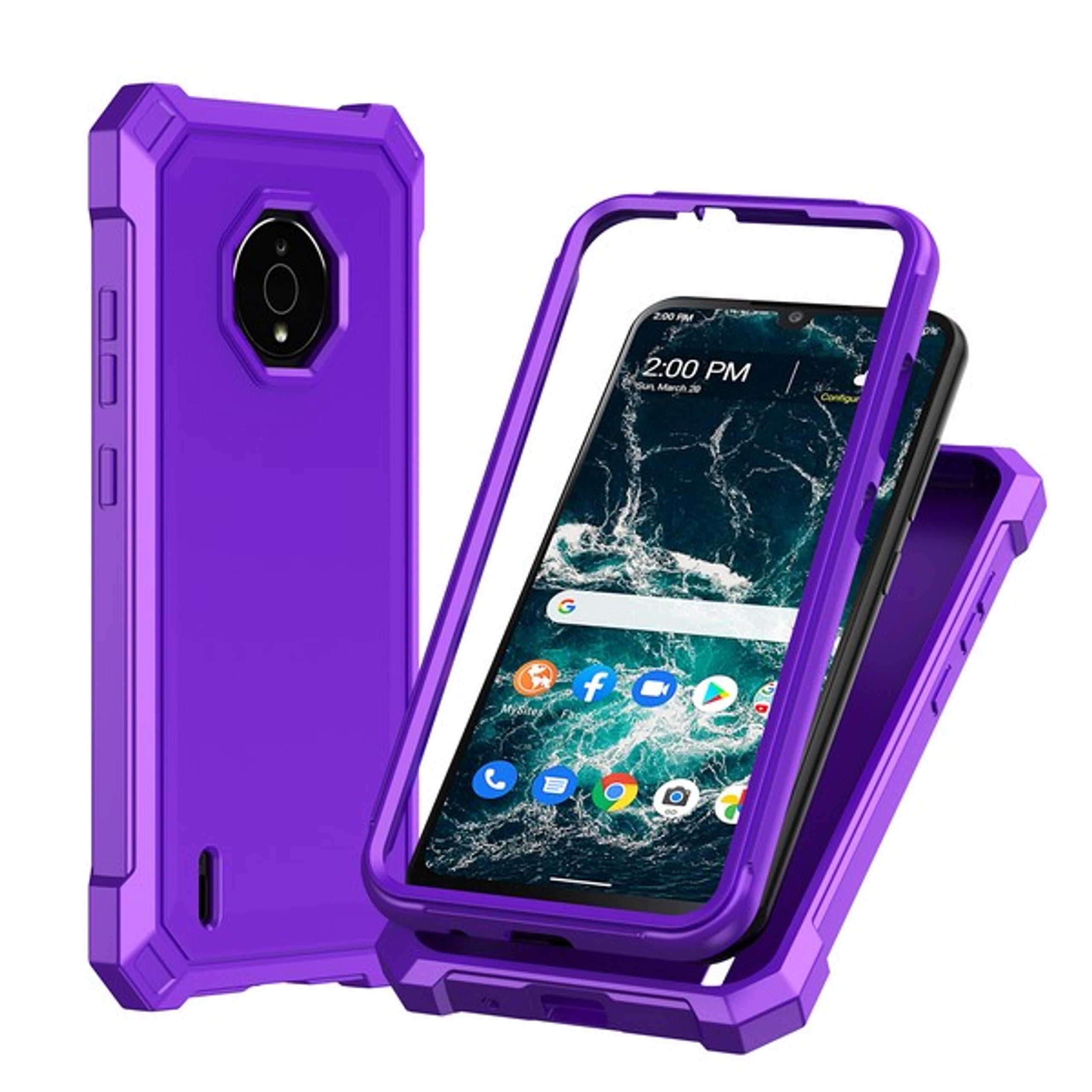 For TCL K24 /TCL K23 /TCL 50 LE Full-Body Dual Layer Hybrid Case Slim, Drop-Proof TPU Hard PC, Durable Corner Front Bumper Protector Phone Case Cover by Xpression, Purple